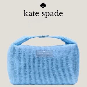 Kate Spade New York Light Blue Woven Bag / Cosmetic Pouch NWT